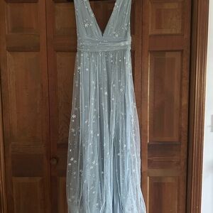 Blue & Silver Starry Maxi Dress